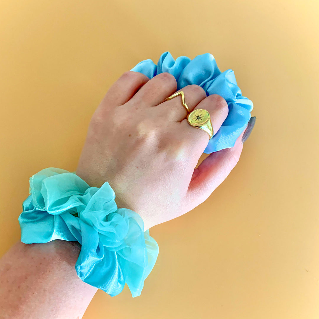 Satin Scrunchie - Blue