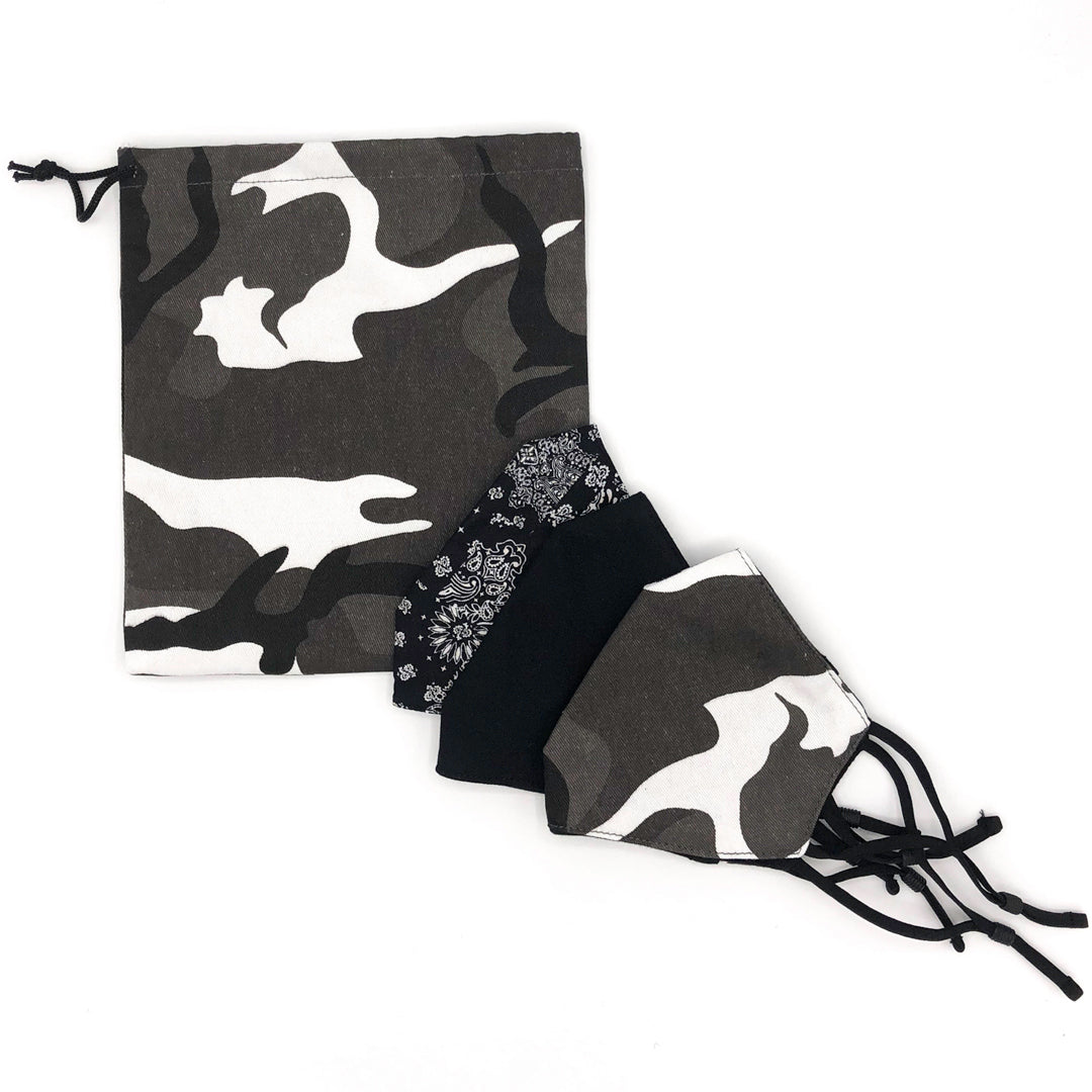 camo print face mask set by Unified UK
