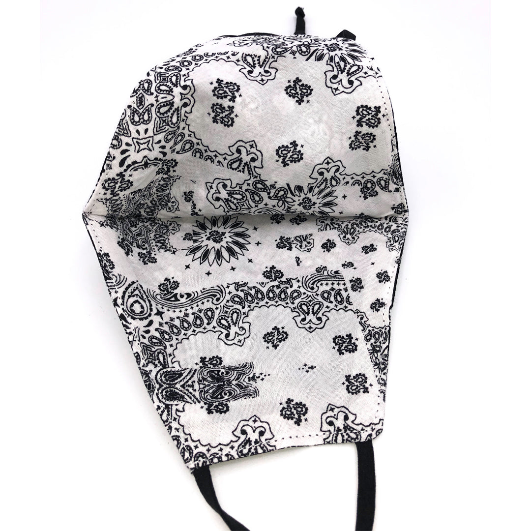 black and white print reersible face covering by Unified UK