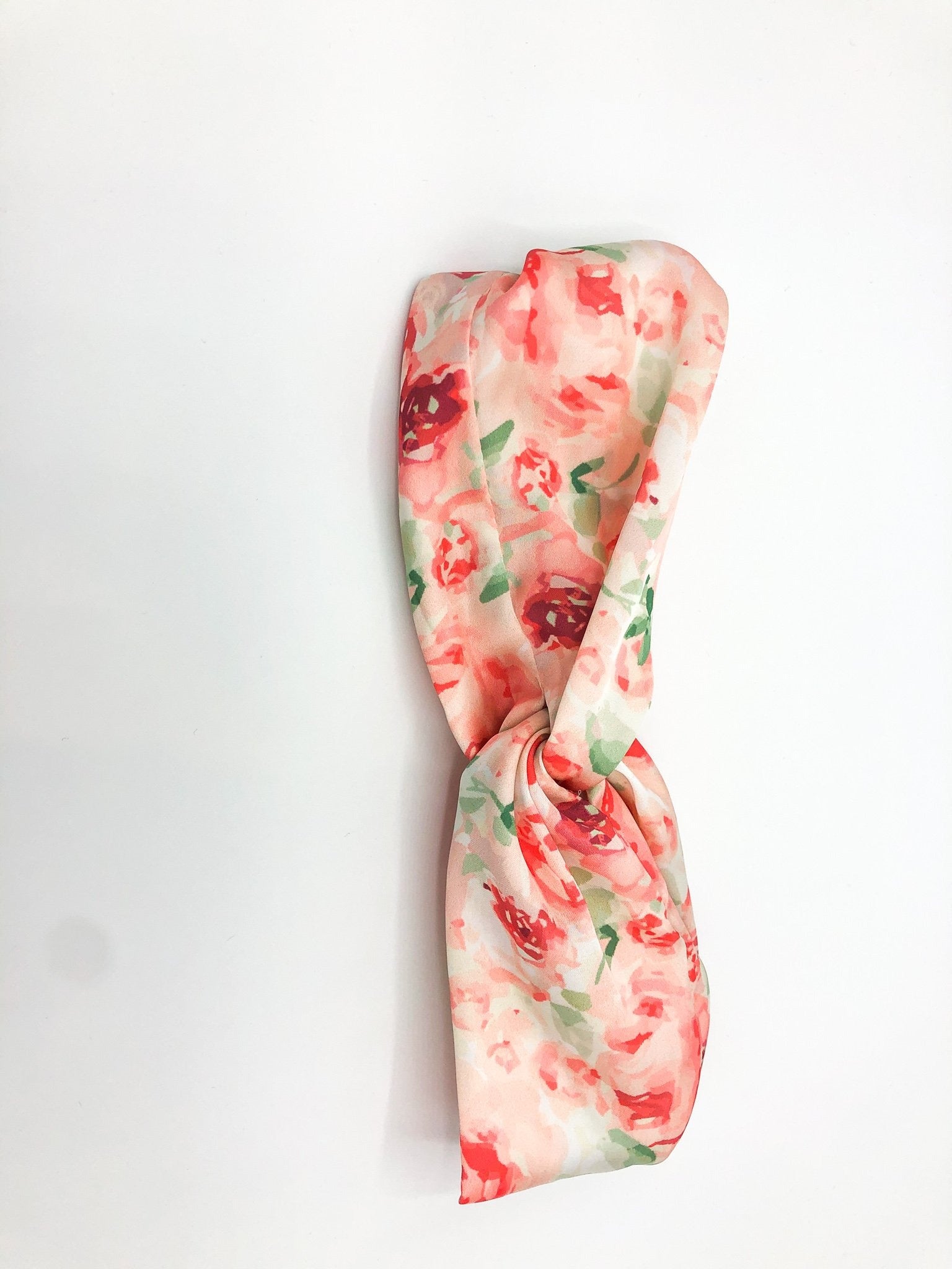 Pink floral headband, made from recycled plastic bottles