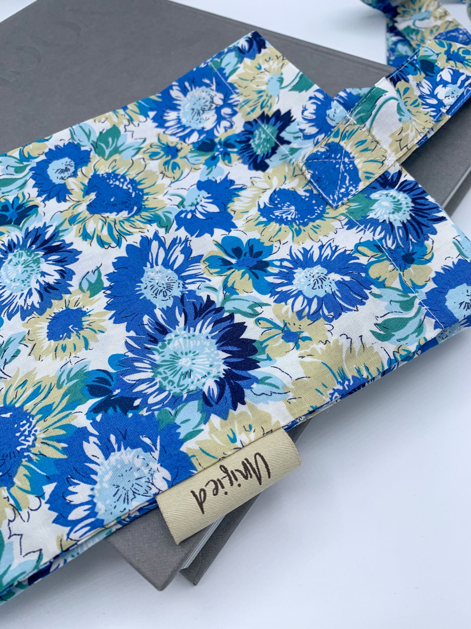 Sunflower Floral Tote Bag - Blue