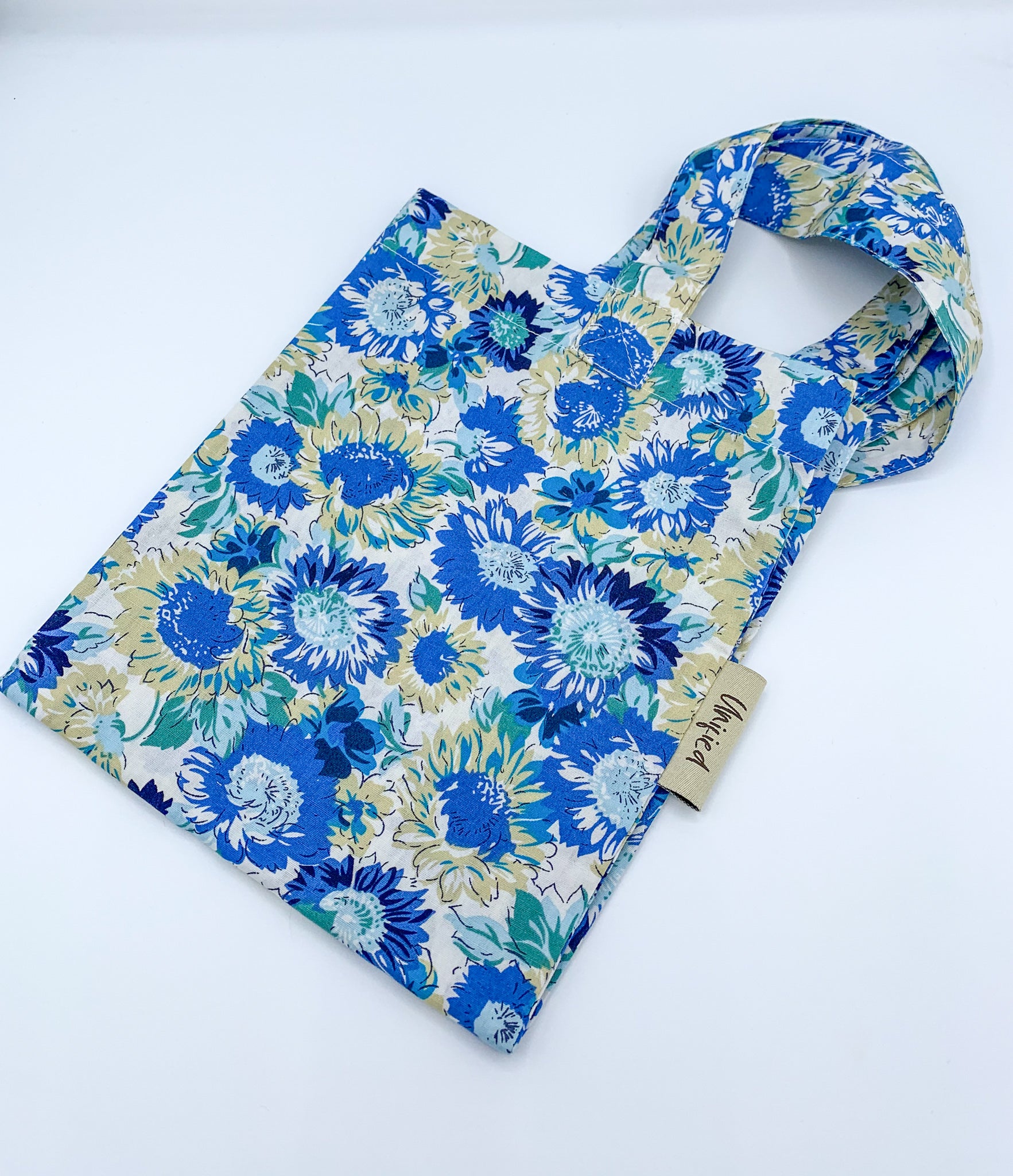 Sunflower Floral Tote Bag - Blue