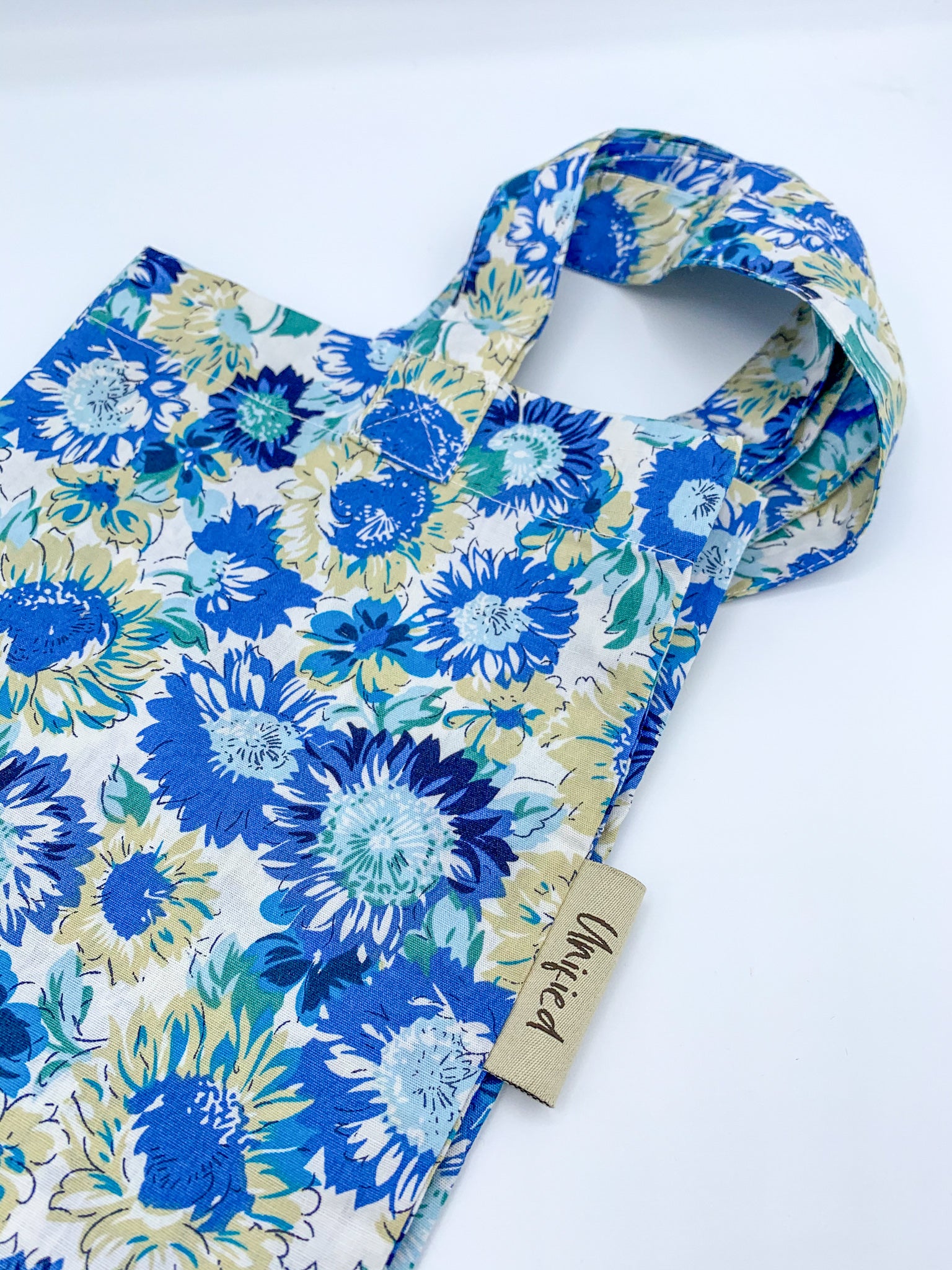 Sunflower Floral Tote Bag - Blue