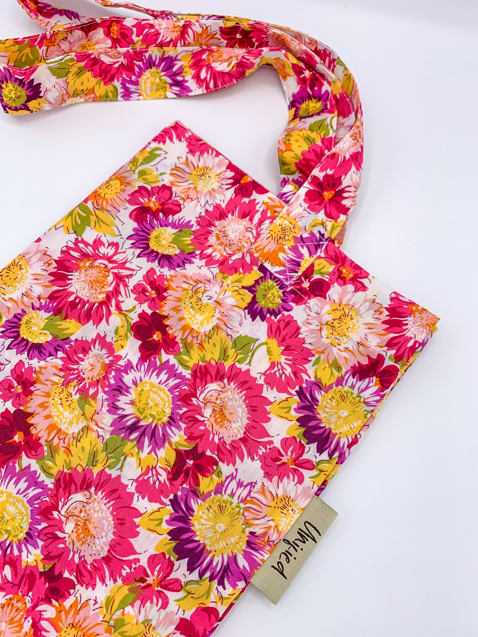 Sunflower Floral Tote Bag - Pink