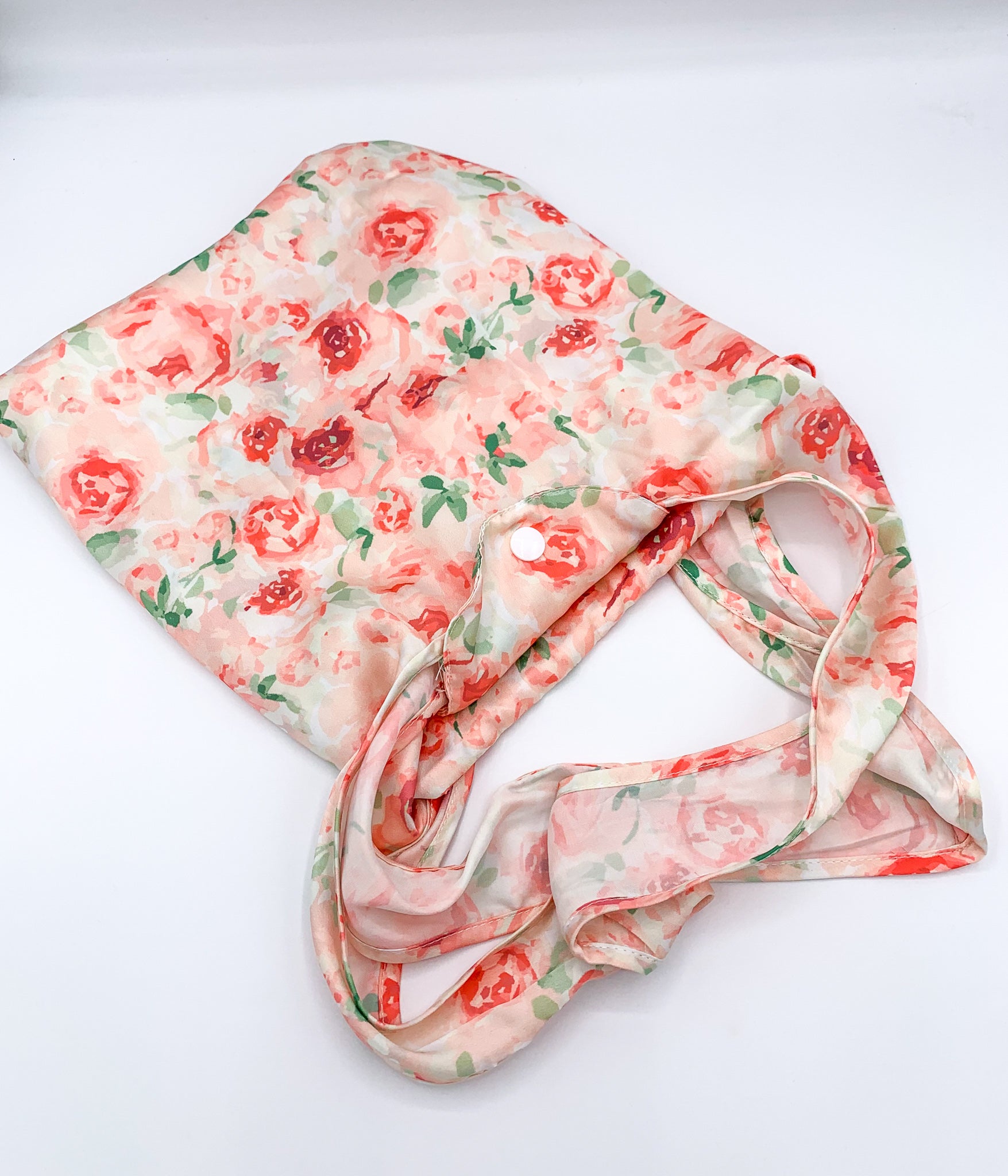 Don Pink Floral Print Foldaway Tote Bag