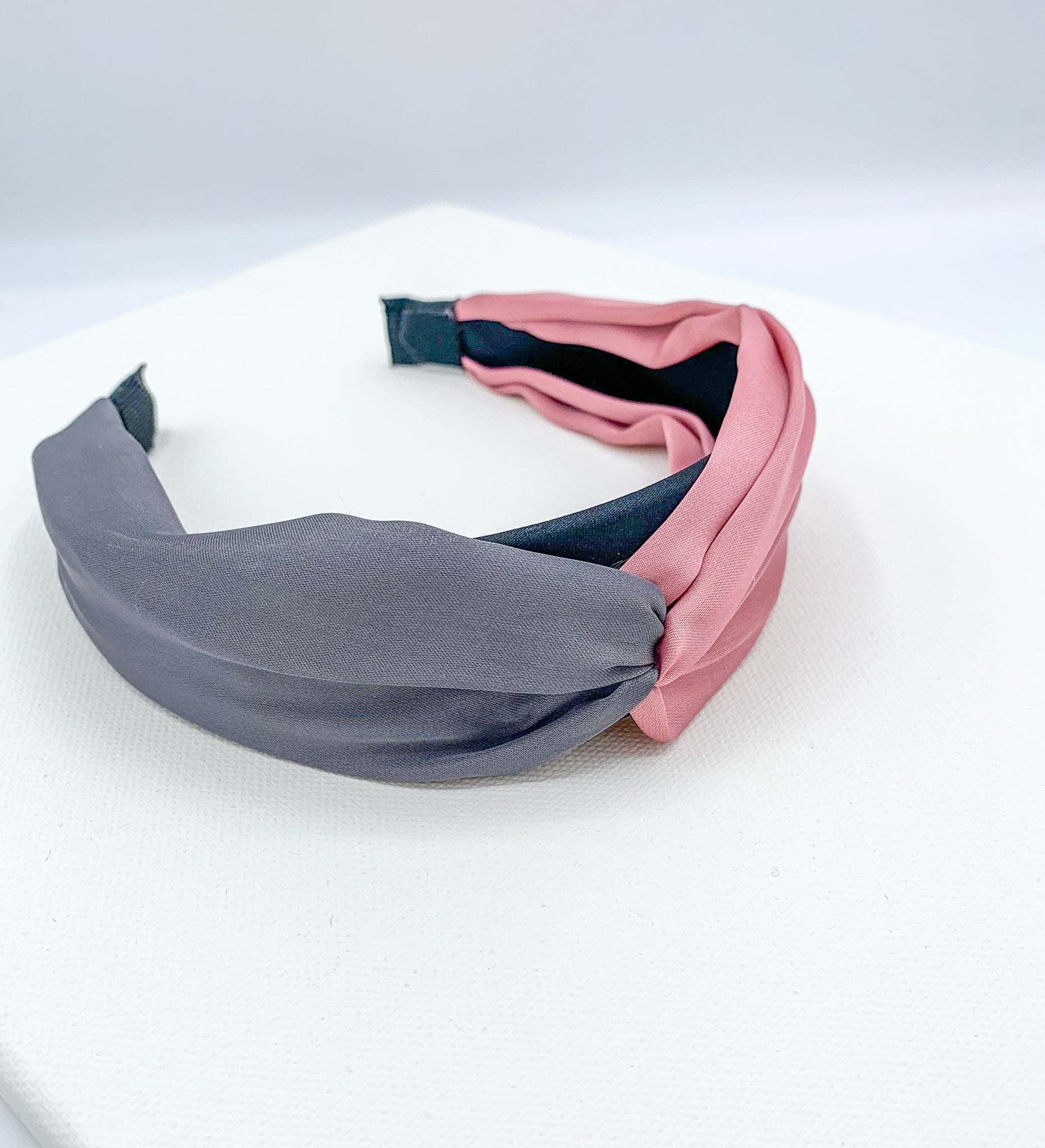 Pink and Grey Two Colour Knotted Headband