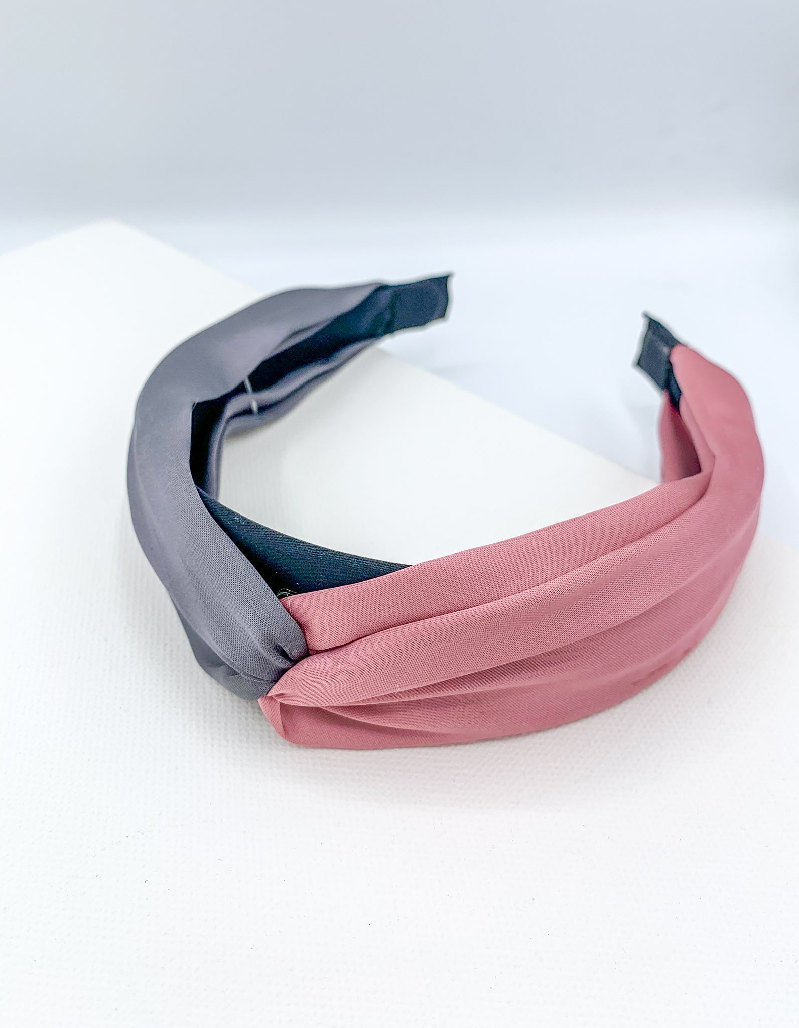 Pink and Grey Two Colour Knotted Headband