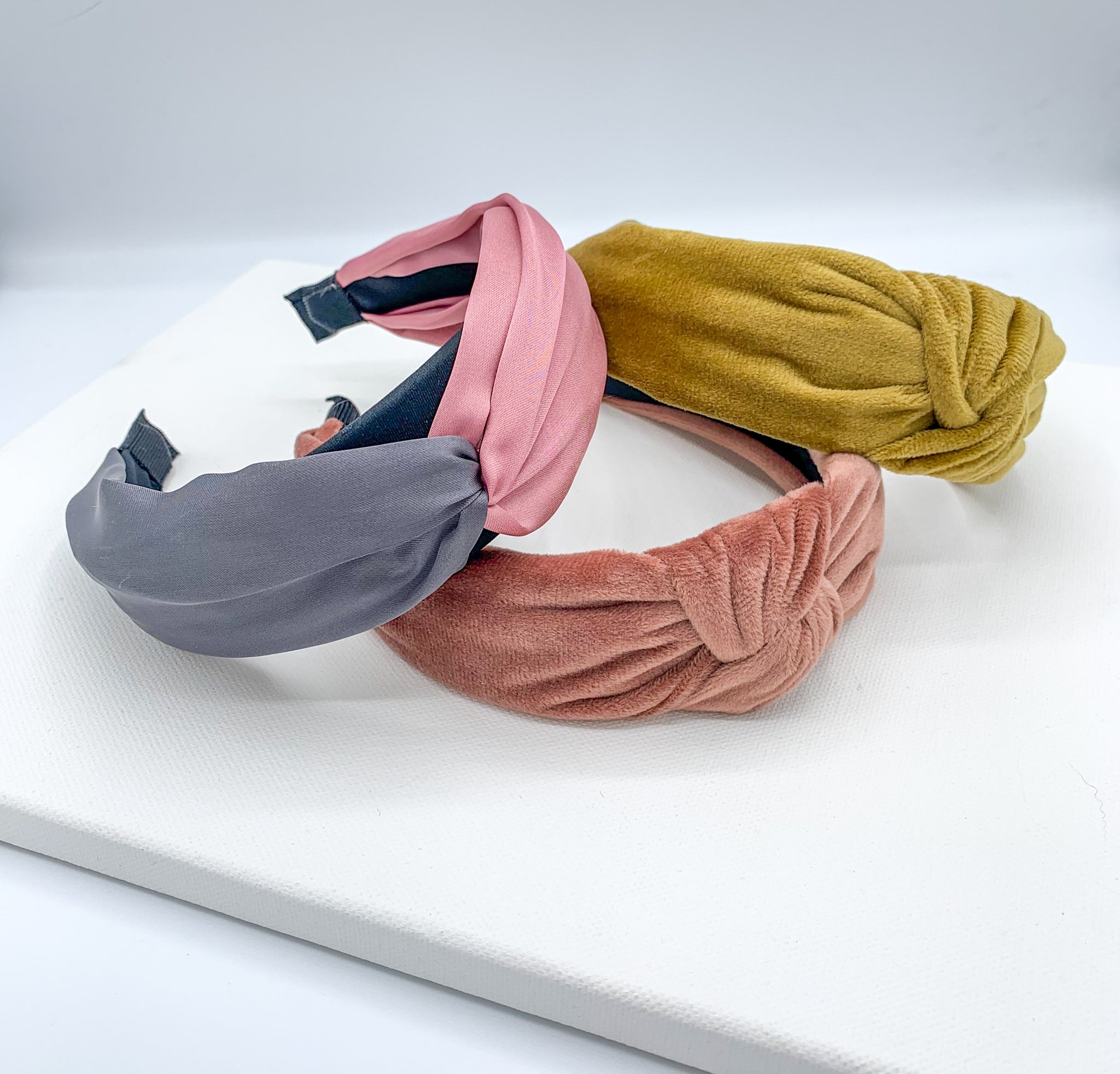 Pink and Grey Two Colour Knotted Headband