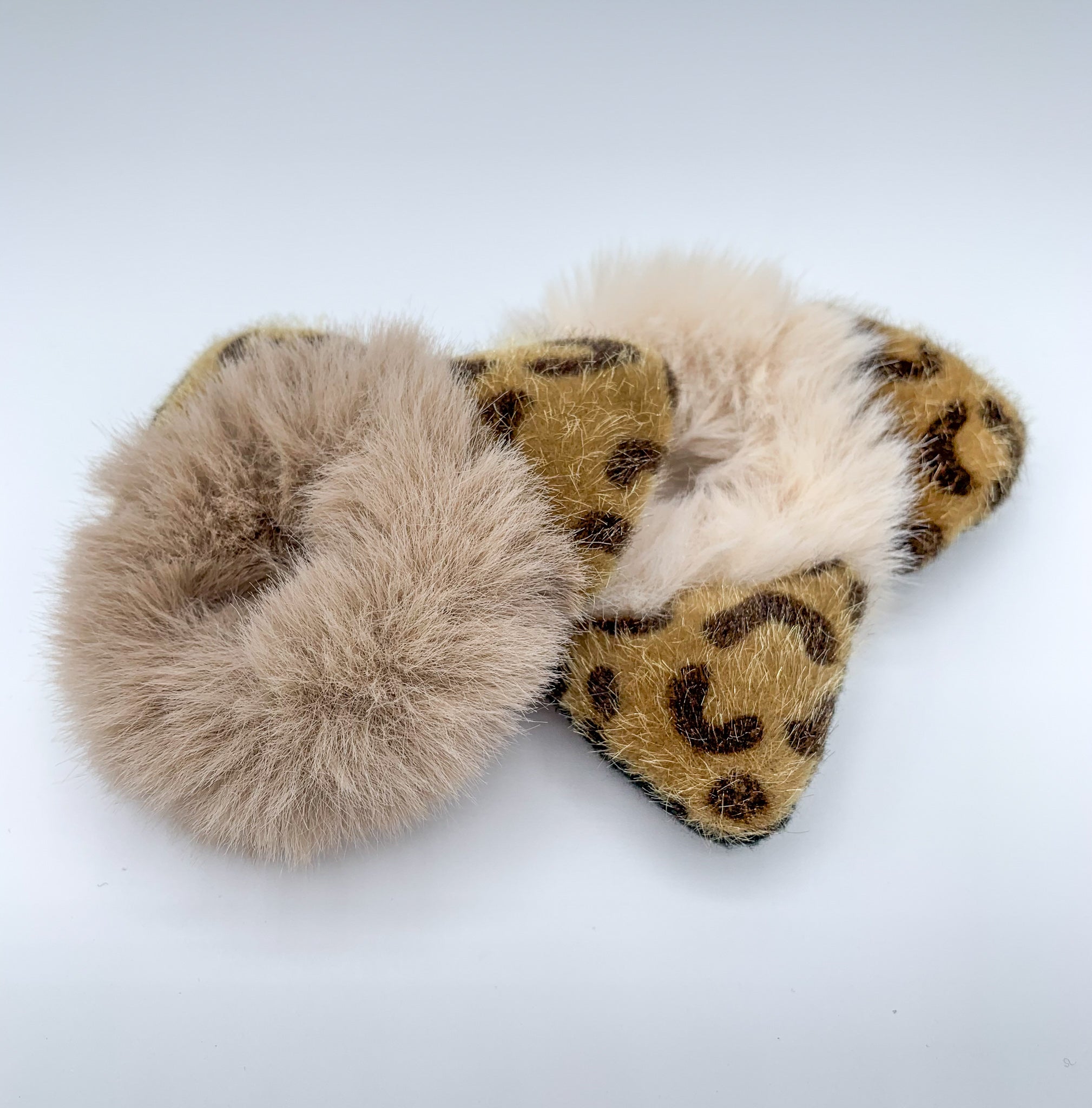Cute Animal Ear Furry Scrunchie - Brown