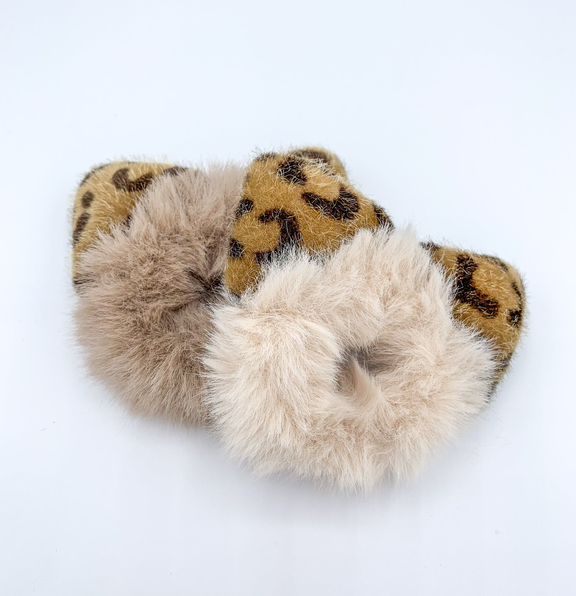 Cute Animal Ear Furry Scrunchie - Cream