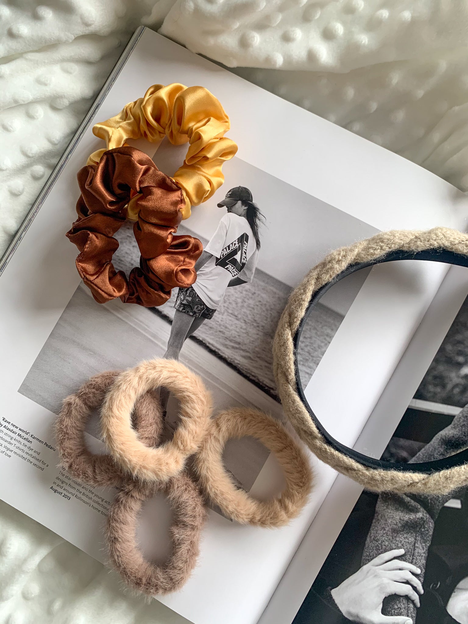 Plaited Wool Effect Grey Headband