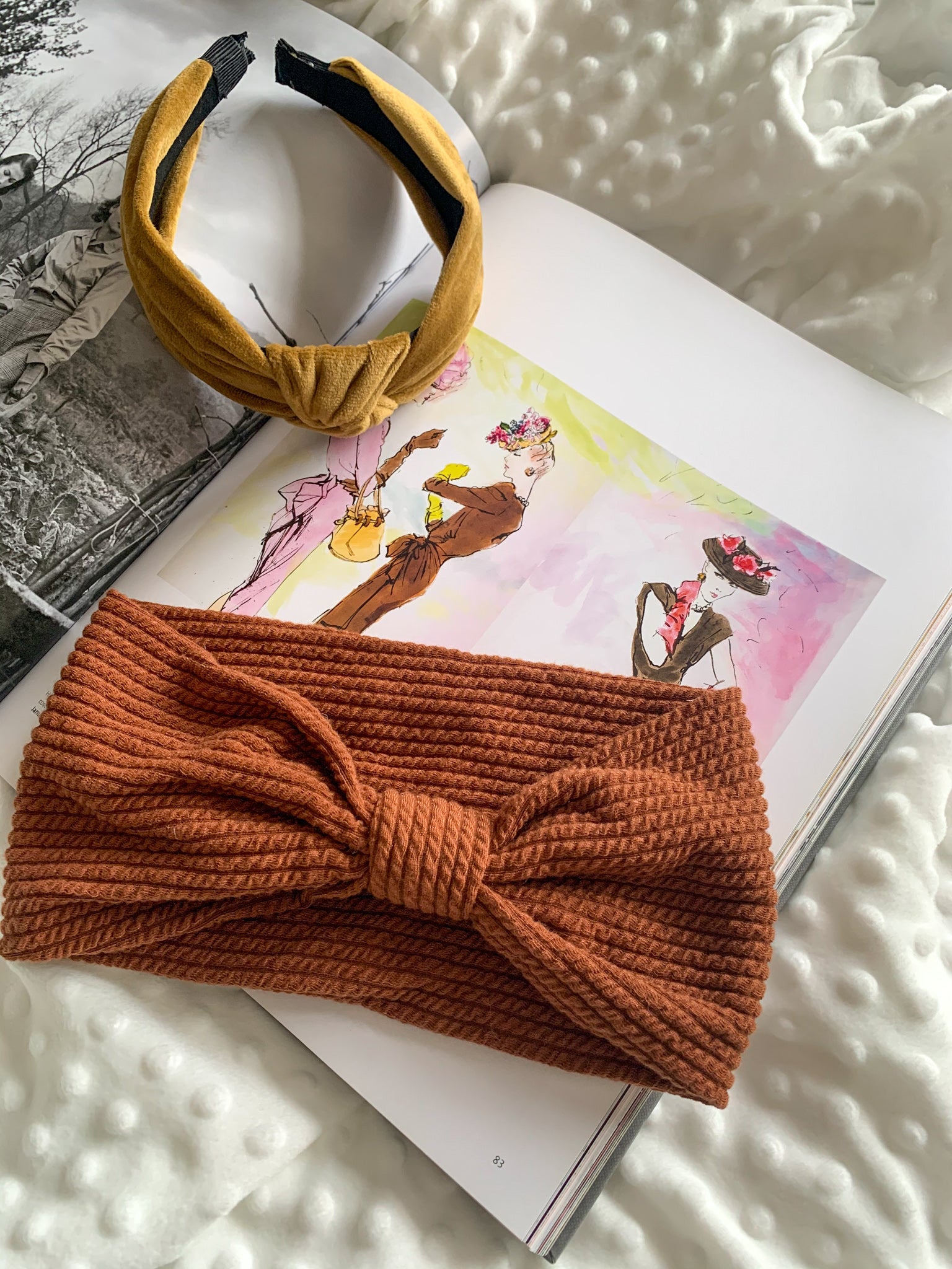 Pleated Dark Orange Headband