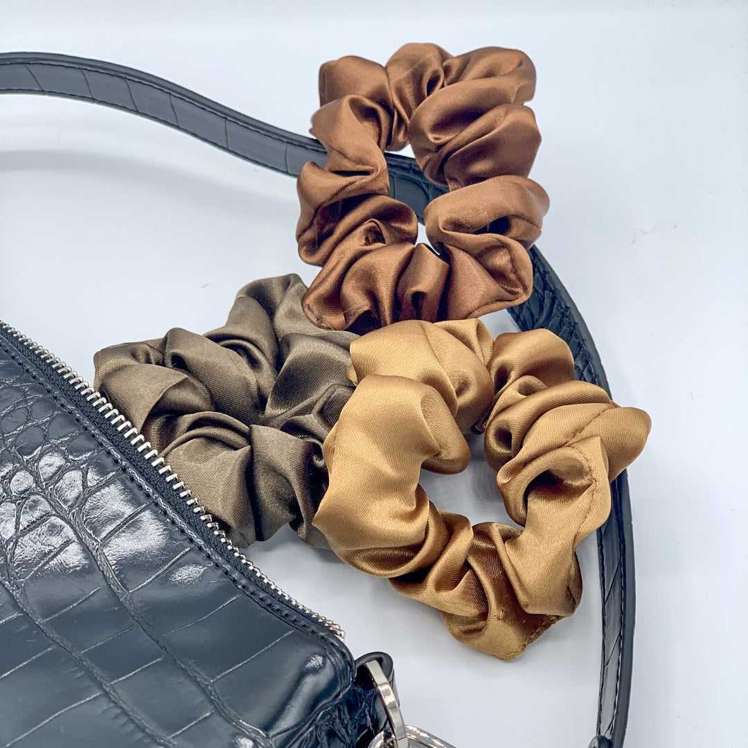 Satin Scrunchie - Brown