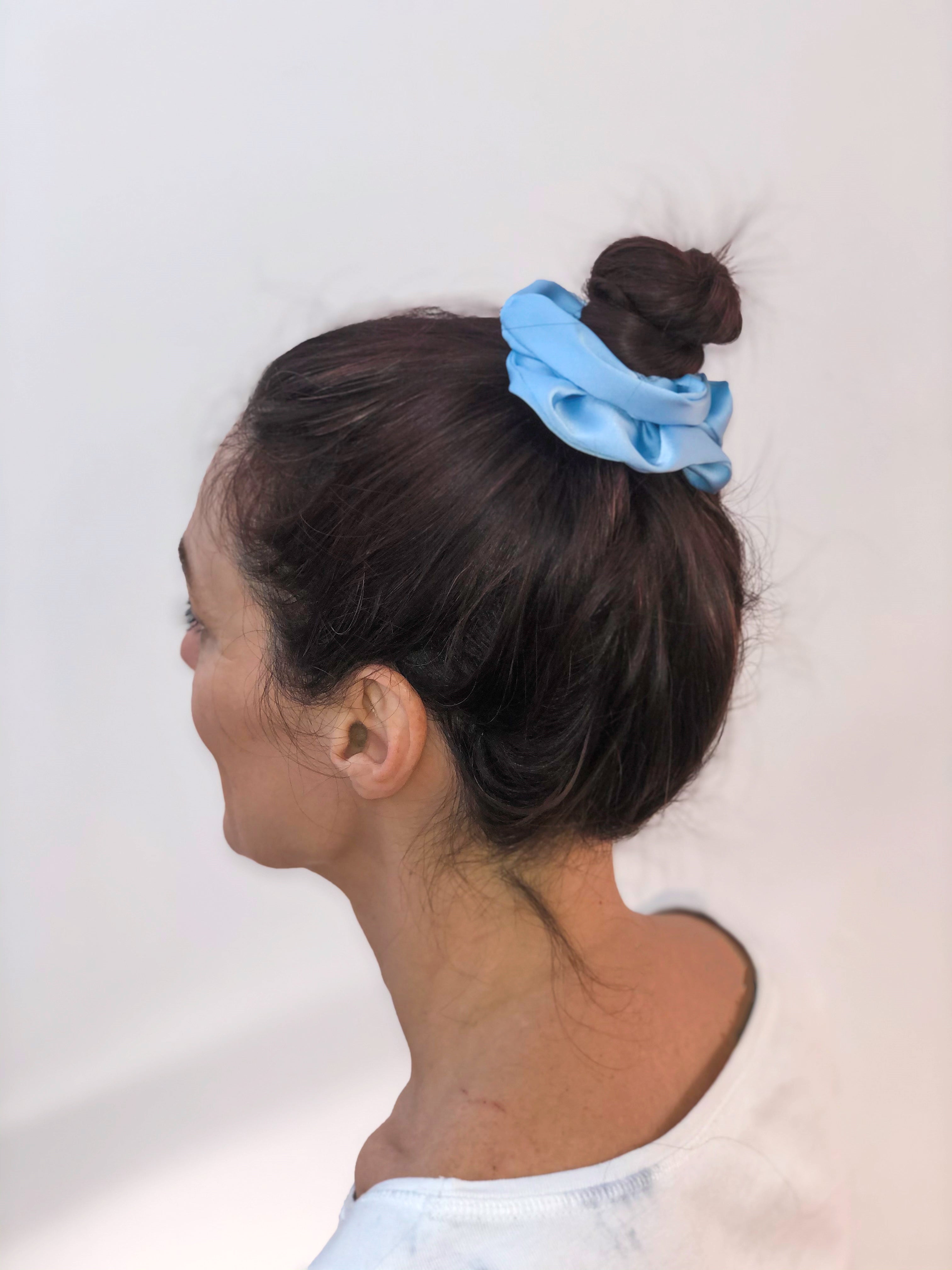 Baker Grey and Blue Floral Scrunchie Set